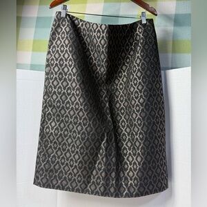 Cato Black and Gold Jacquard A-Line Skirt